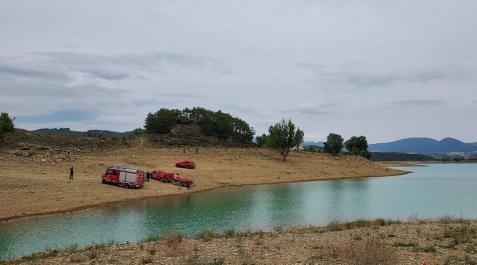 Lugar donde ha aparecido el cuerpo del joven de Zizur Mayor en el pantano de Alloz Lugar donde ha aparecido el cuerpo del joven de Zizur Mayor en el pantano de Alloz