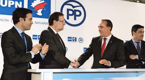 UPN en Tudela 5 de noviembre de 2015, Rajoy y Esparza firmaron el acuerdo para ir juntos a las generales