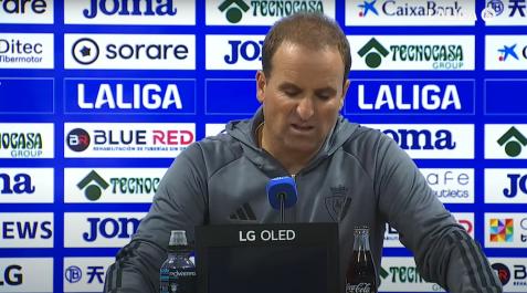 El entrenador de Osasuna, Jagoba Arrasate, en la rueda de prensa posterior al partido contra el Getafe Getafe - Osasuna