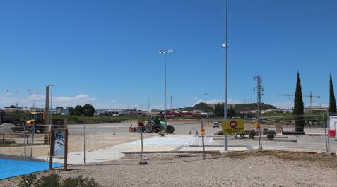 Imagen de los trabajos de adecuación de la parcela que albergará el recinto ferial de Tudela.