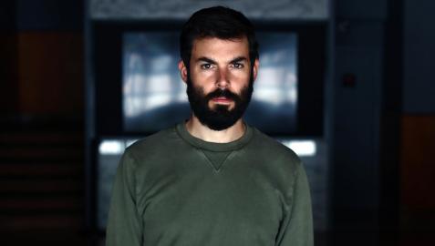 Imanol Rayo, esta semana, en los cines Golem Baiona, donde trabaja
