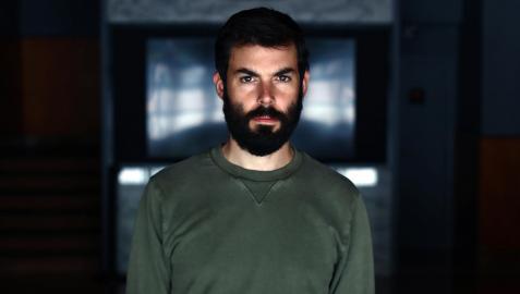 Imanol Rayo, esta semana, en los cines Golem Baiona, donde trabaja