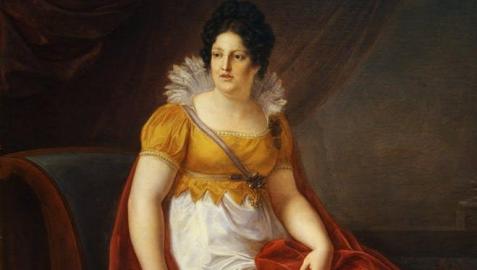 María Luisa de Borbón, Reina de Etruria (Vincenzo Camuccini, 1817). La protagonista sostiene una partitura instrumental
