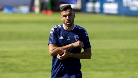 Enric Gallego, en un entrenamiento reciente en las instalaciones de Tajonar