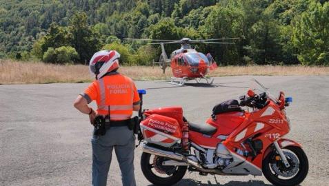 El ciclista fue trasladado en helicóptero medicalizado al Complejo Hospitalario de Navarra
