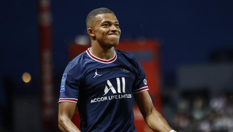 Kylian Mbappé, en el partido disputado ante el Brest el 20 de agosto