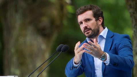 Pablo Casado, durante su intervención en el inicio del curso político del Partido Popula