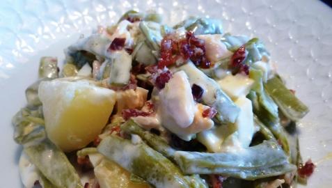 Ensaladilla de alubias verdes con jamón