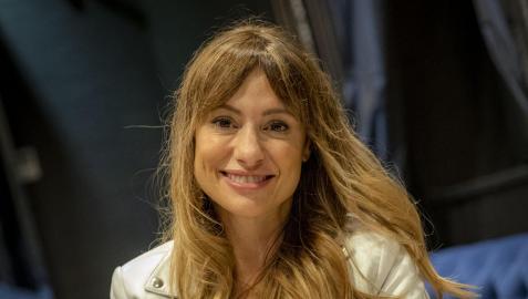 Natalia Verbeke, posando ayer en el vestíbulo del hotel Pamplona Catedral