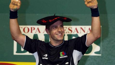 Txapela de Aimar Olaizola en el Manomanista de 2005.