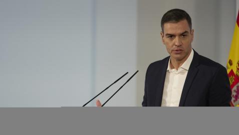 Pedro Sánchez Pedro Sánchez, durante su comparecencia de este sábado en Moncloa