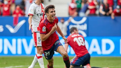 Manu Sánchez celebra el gol in extremis contra el Rayo Vallecano