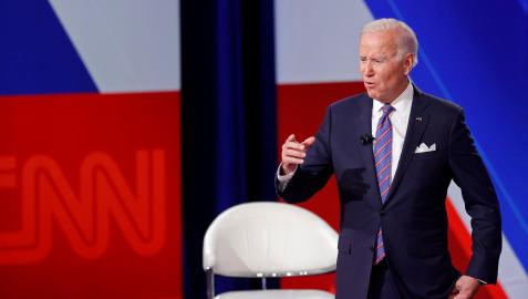 Jose Biden, en un evento de la cadena estadounidense CNN Jose Biden, en un evento de la cadena estadounidense CNN