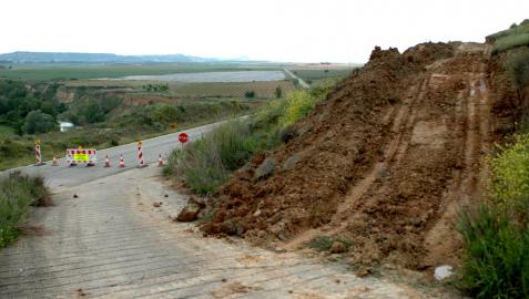 La carretera entre Miranda de Arga y Falces, ya en obras