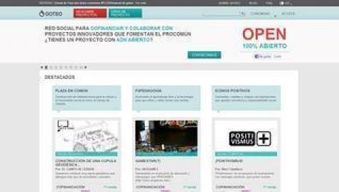 Página web de Goteo, plataforma de 'crowdfounding'.