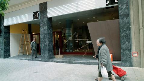 Los cines Olite, durante una reforma