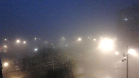 Navarra amanece cubierta por la niebla tras varios días de lluvia