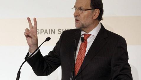 El presidente del Gobierno, Mariano Rajoy, durante su intervención en la cumbre organizada por el Financial Times.