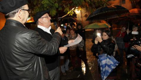 Homenaje a la boina y la Elástica tudelana en la plaza de San Jaime