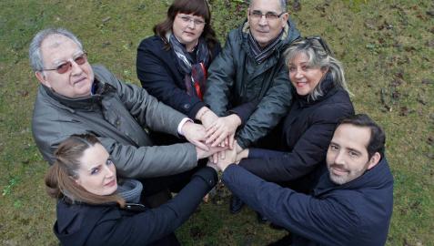 De izda a dcha, Ainara Galdeano, Jesús Mari Ras, Cristina Mondragón, Antonio García, Gloria Fernández y Manuel Arellano.