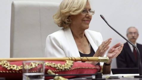 Manuel Carmena, en su proclamación. Manuel Carmena, en su proclamación.
