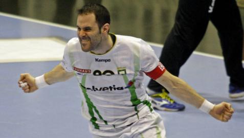 Miguel Goñi celebra un gol en Anaitasuna. Miguel Goñi celebra un gol en Anaitasuna.