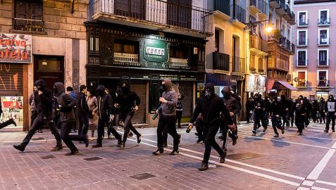 Incidentes en el Casco Antiguo de Pamplona este sábado tras una concentración contra la represión
