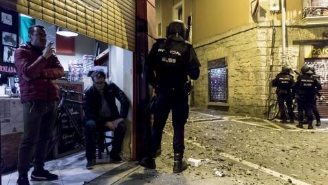 Incidentes en el Casco Antiguo de Pamplona Incidentes en el Casco Antiguo de Pamplona este sábado tras una concentración contra la represión