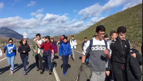 Peregrinos en Izco en la primera de las Javieradas 2018