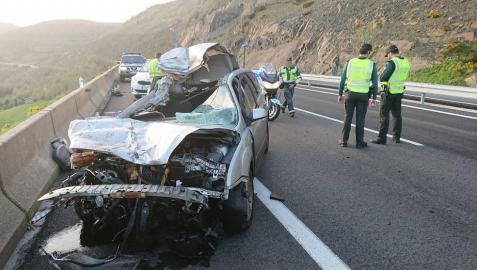 Un herido tras un accidente de tráfico en la A15 en Azpíroz