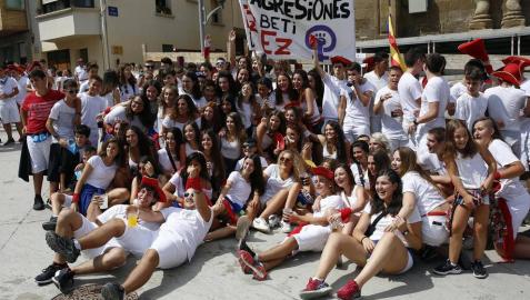 Imágenes del cohete de fiestas de Miranda de Arga 2018