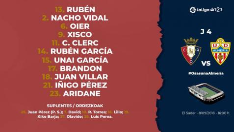Vuelve Aridane al once y Brandon es titular