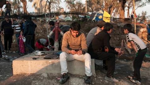 El campo de refugiados de Moria, en Lesbos,