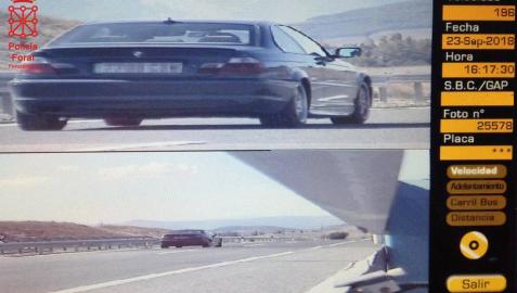 Multado un joven de 25 años por circular a casi 200 km/h en la Autovía del Pirineo