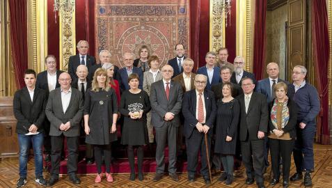 Recepción en el Salón del Trono a integrantes de Euskaltzaindia.