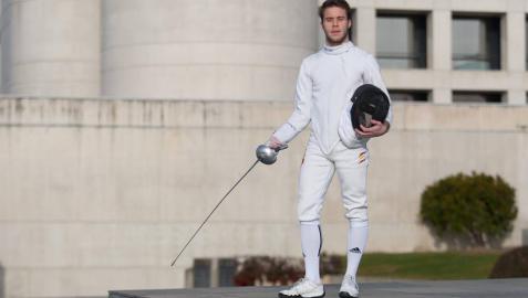 El pamplonés Yago Navarro, en el Campeonato de Europa de Esgrima