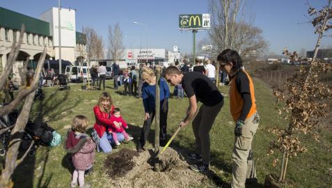 Las familias tuvieron la ayuda de cinco jardineros del Área de Jardinería y Agenda 21.