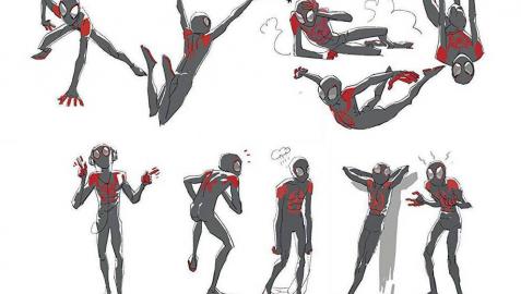 Detalles de dibujos de Spiderman creados por Jesús Alonso Iglesias para la película 'Spider-Man: Un nuevo universo'.