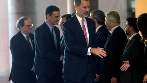 Felipe VI, Sánchez y Torra inauguran el Mobile, la mayor feria del móvil del mundo