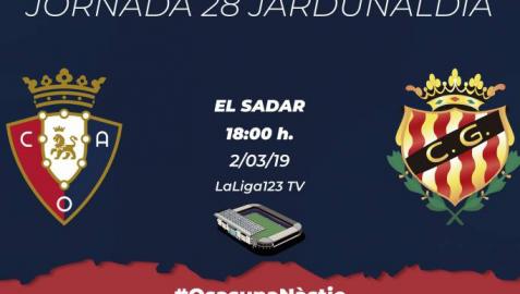 Las entradas para el Osasuna-Nàstic, a 20 y 25 euros