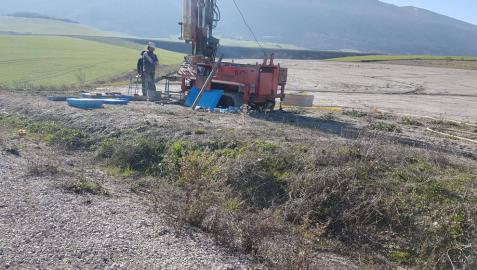 Vista de los trabajos llevados a cabo en Imárcoain previos a la licitación del anteproyecto.