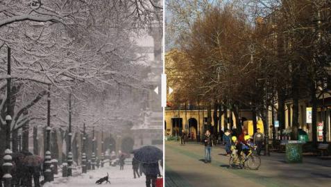 El paseo de Sarasate de Pamplona en 2018 y 2019.