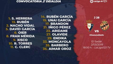 Rubén y dos canteranos entran en una convocatoria de la que se cae Rober Ibáñez