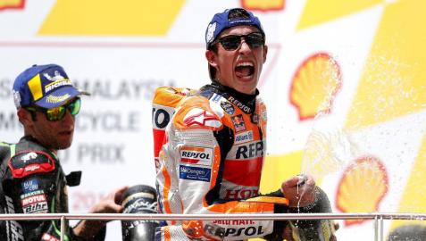 Márquez suma y sigue y logra en Malasia la novena victoria del año
