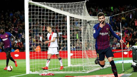 El Barça supera el susto del Rayo y cumple con el expediente