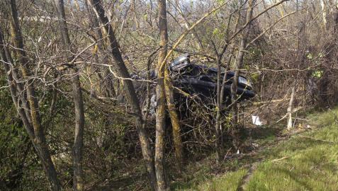 Dos heridos leves al volcar su vehículo en la A-15 en Berrioplano