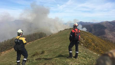 El fuego quema una superficie de 17 hectáreas en Goizueta