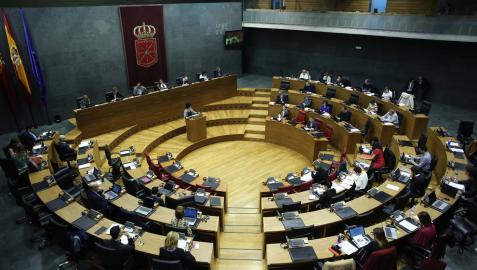 El hemiciclo del Parlamento de Navarra, durante una sesión plenaria.