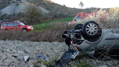 Un herido grave en un accidente de tráfico en la NA-150