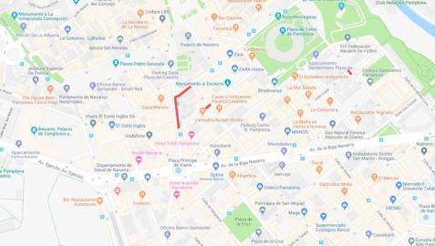 Estos son los cortes de tráfico para este martes en Pamplona